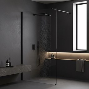 Параван за душ Rea Flexi Transparent / Black 130