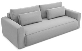 Светлосив кадифен разтегателен диван с място за съхранение 238 cm Kapua – Makamii