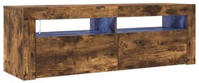 815687 vidaXL ТВ шкаф с LED осветление, опушен дъб, 120x35x40 см