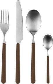 Кафяв/в сребрист цвят прибори за хранене 4 бр. от неръждаема стомана за 1 човек Noli – noo.ma