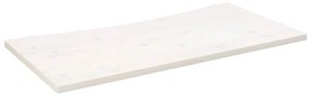824436 vidaXL Плот за бюро, бял, 110x55x2,5 см, борово дърво масив
