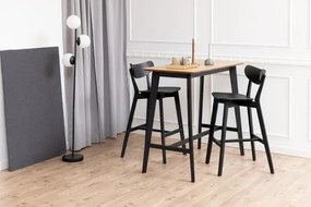 РОКСИ Черен - ДЪРВЕН ХОКЕР БАР СТОЛ ЗА КУХНЯ ХОЛ РЕСТОРАНТ РЕТРО