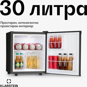 Klarstein Silent Cool, хладилник, 30 л, Arctic-Fox Cooling, G, черен