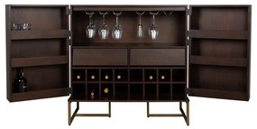 Шкаф за вино от екзотично дърво за 24 бутилки, 100x100 cm Class - Dutchbone
