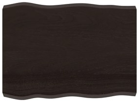 364012 vidaXL Плот за маса тъмнокафяв 80x60x(2-6) см обработен масивен дъб