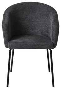 Тъмносив тапициран трапезен стол с подлакътници Easton – Unique Furniture