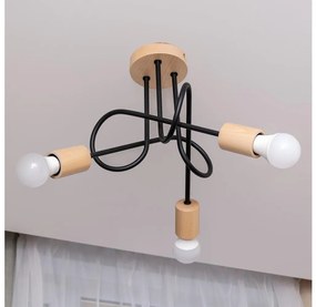 Плафон OXFORD 3xE27/15W/230V бор/черен