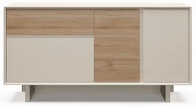 Скрин от дъбов декор бежов и естествен цвят 146x76x45 cm Carpi – Marckeric