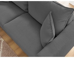 Сив разтегателен диван от рипсено кадифе 225 cm Augustin – Bobochic Paris