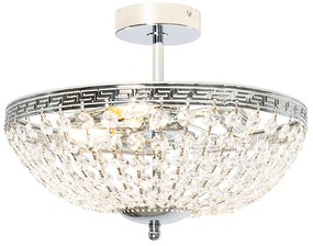 Класически таванен аплик стомана с кристал 3-светлина - Mondrian