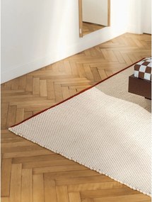 Червен /бежов ръчно изработен вълнен килим 140x200 cm Lenu – noo.ma