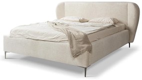 Бежово двойно тапицирано легло с включена подматрачна рамка 140x200 cm Makana – Makamii