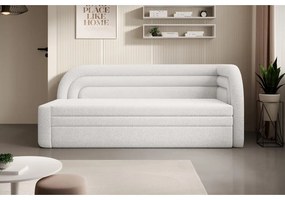 Кремав сгъваем/с място за съхранение диван от прежда с примки от букле десен ъгъл 223 cm Fabillo – ELTAP