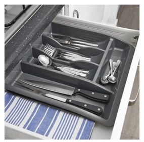Класически органайзер за прибори за хранене, сив, 40 x 38,5 cm - Addis