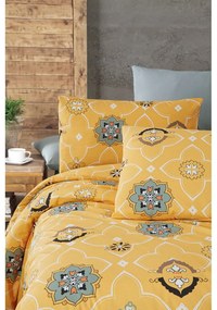 Жълто памучно спално бельо за двойно легло 200x200 cm Legend - Mijolnir