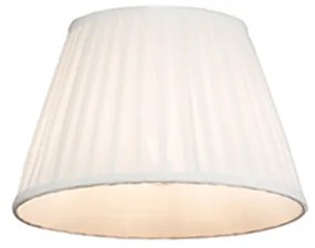 Плисиран абажур бял кръгъл наклонен 25/15/16.5