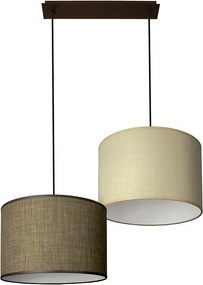 Пендел ЛИОН, патина, абажури Сами Кафяв + Сами Екрю, 2xE27