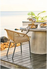 Бежов градински стол метален/подплатен Novella – House Nordic