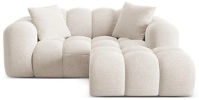 Кремав шенилов ъглов диван (десен ъгъл) Treno – Cosmopolitan Design