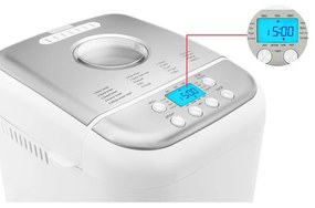 Хлебопекарна Crown CBM-6511, 600W, 1l, 19 програми, Таймер, LCD дисплей, Памет, Бял