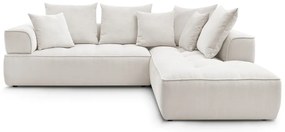 Бежов шенилов ъглов диван (десен ъгъл/L форма) Whesley – Bobochic Paris