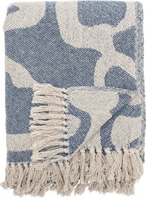 Синьо /бежово одеяло от рециклиран памук 130x160 cm Salobre – Bloomingville