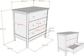 Бежов детски скрин с маса за преповиване 89x90x55 cm Swingo – Vipack