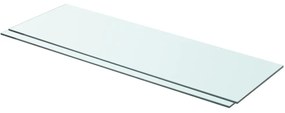 3051575 vidaXL Рафтове, 2 бр, панели прозрачно стъкло, 80x25 см