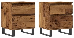 857437 vidaXL Нощни шкафчета 2 бр старо дърво 40x35x50 см инженерно дърво