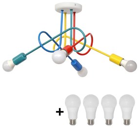 LED Детски полилей за прикрепяне OXFORD 4xE27/10W/230V