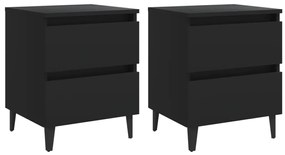 805872 vidaXL Нощни шкафчета, 2 бр, черни, 40x35x50 см, инженерно дърво