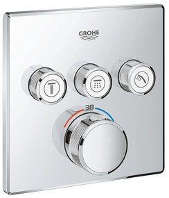 Термостат, 29126000 Grohtherm SmartControl, Grohe, за вграждане, хром, с 3 извода