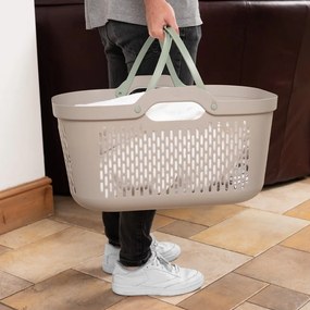 Светлокафяв пластмасов кош за пране 45 l – Addis