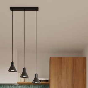 Черна висяща лампа с метален абажур 14x14 cm Martina - Nice Lamps