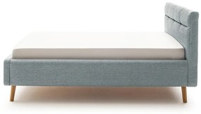 Сиво-синьо двойно легло 140x200 cm тапицирано с място за съхранение с включена подматрачна рамка Lotte – Meise Möbel