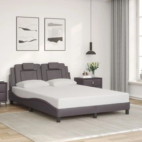 3208099 vidaXL Рамка за легло Viana без матрак, сива, 140x200 см, изкуствена кожа