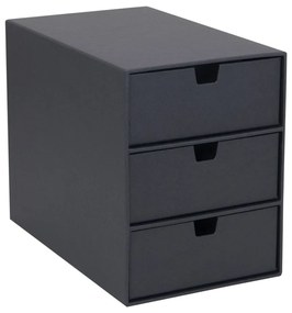 Тъмно сива кутия за чекмеджета с 3 чекмеджета Ingrid - Bigso Box of Sweden
