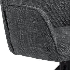 Тъмносиви тапицирани трапезни столове в комплект с подлакътници 2 бр. Glenda – Actona