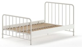 Бяло метално двойно легло 140x200 cm с включена подматрачна рамка BRONXX – Vipack
