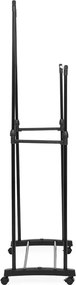 Черна метална стойка за дрехи на колелца 80x160x42 cm Roald – Yes Everyday