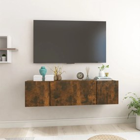 815868 vidaXL Окачени ТB шкафове, 2 бр, опушен дъб, 60x30x30 см