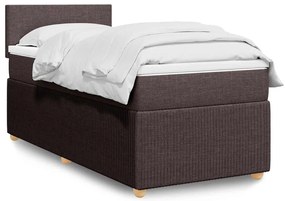 3289579 vidaXL Боксспринг легло с матрак, тъмнокафяво, 80x200 см, плат