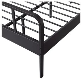 Черно метално единично легло с решетка 120x200 cm Mees - WOOOD