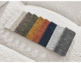 Бял сгъваем/с място за съхранение ъглов диван от прежда с примки от букле (десен ъгъл) Roxelane – Bobochic Paris