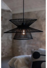 Черно висящо осветително тяло с бамбуков абажур ø 57 cm Duplici – Markslöjd
