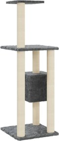 Котешко дърво със сизалени стълбове, тъмносиво, 104 см