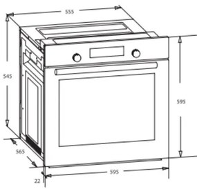 Фурна за вграждане Tesla BO900SX, 2300 W, 80 литра, 8 програми, Вентилатор, Клас А, Инокс/Черен