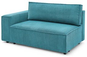 Модул за диван от син велур, ляв ъгъл Nihad modular – Bobochic Paris