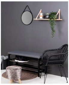 Дървен рафт с кожени дръжки , 120 x 20 cm Forno - House Nordic