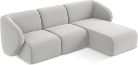 Светлосив кадифен ъглов диван (десен ъгъл) Lani – Makamii